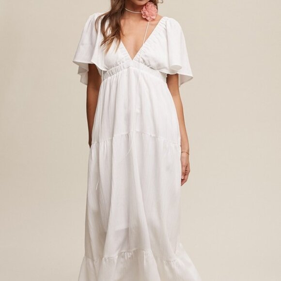 Elegant White Maxi Dress for Women – Flowy, Formal & Summer Beach Events - Picture 2 of 5